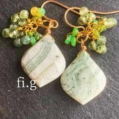 14kgf グリーンホワイトオパール×エチオピア産オパール×アパタイト