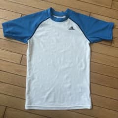 adidas ラッシュガード 半袖 ホワイト ブルーのサムネイル