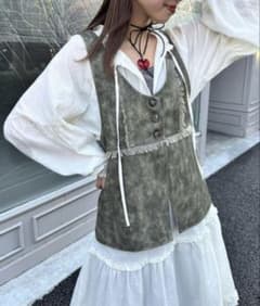 CIAOPANIC 빈티지 라이크 프린지 가죽 조끼 F