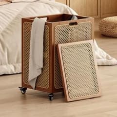 082217 新品【ラタンキャスター付きバスケット　分解済み】 082217 新品【ラタンキャスター付きバスケット 分解済み】 - メルカリ