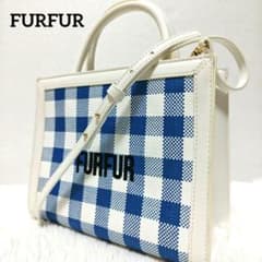 FURFUR 파퍼 라피아 로고 토트 백 2way 깅엄 체크