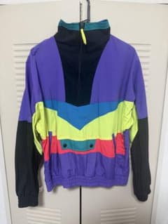 【90sスタイル】クレイジーカラー ナイロンジャケット プルオーバー アノラックのサムネイル