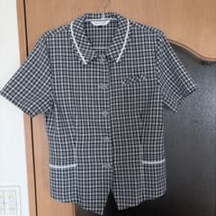 choix en joie チェック柄 半袖ブラウス 13号　事務服のサムネイル