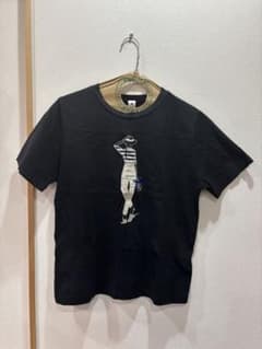 女性モチーフ 刺繍 半袖Tシャツ ブラックのサムネイル