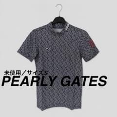 新品_PEARLY GATES 半袖ネイビーモックネックシャツ 総柄 Sサイズ