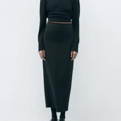ZARA ZW COLLECTION フィット ミディスカート ブラック Mのサムネイル
