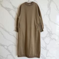 アンフィル unfil コットンフリーススウェットワンピース ベージュ 