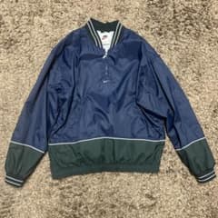 90s NIKE ナイキ 銀タグ 刺繍ロゴ 配色切替 ナイロンプルオーバー