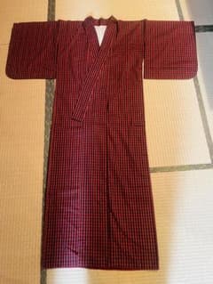 着物 木綿 格子柄 袷 アンサンブルのサムネイル