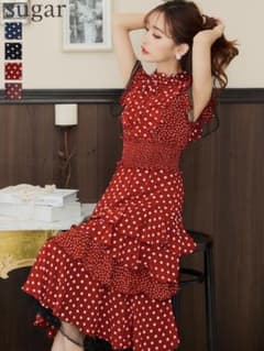 【美品】ERUKEI ドットワンピース レッド 美品】ERUKEI ドットワンピース レッド - メルカリ
