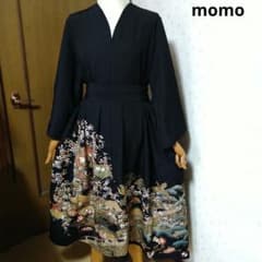 彩　着物リメイク♪ 正絹黒留袖からタックワンピース❣️ 彩 着物リメイク♪ 未使用黒留袖からタックワンピース❣️ 彩 着物