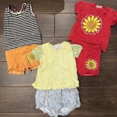 90cm女の子夏服まとめ売りセット☆セットアップ Tシャツ ズボン 保育園