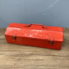 B-4 昭和レトロ カッターエース 工具箱 ツールボックス レッド 当時物