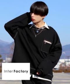INTERFACTORY ろむし ステッチ配色 ジップポケット スウェットのサムネイル
