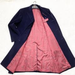 【さと】Kilgour キルガー チェスターコート 紺 裏地総柄 L相当 さと様 専用】Kilgour キルガー チェスターコート 紺 裏地総柄 L相当