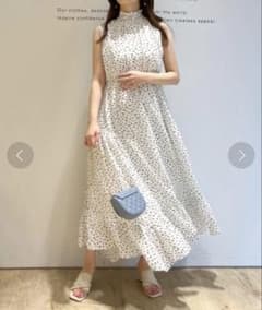 【Apuweiser-riche】レイヤードニット付ノースリワンピースのサムネイル