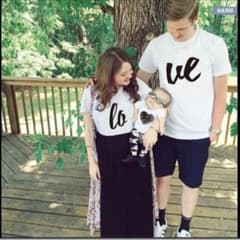 Tシャツ 親子服 ボーイズ ガールズ 親子Tシャツ 可愛い プリント 英字のサムネイル