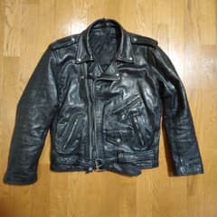 ダブルライダースジャケット ブラックレザーのサムネイル