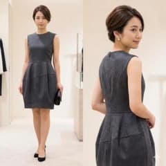 YOKO CHAN ノースリーブ ワンピース ウール 38 Mサイズ相当 グレー