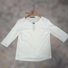 ZARA BASIC ホワイト ブラウス 七分袖のサムネイル