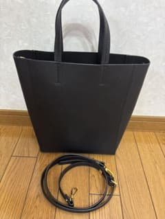 本革2way トートバッグ ショルダーバッグ ブラックのサムネイル