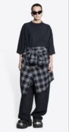 balenciagaバレンシアガknottedシャツ黒✖️白 - メルカリ