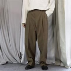 古着 スラックス ワイドパンツ 淡ブラウン チェックのサムネイル