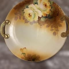 オールドノリタケ　薔薇プレート　1910年頃　M-NIPPON印　ハンドペイント オールドノリタケ 薔薇プレート 1910年頃 M-NIPPON印 ハンドペイント