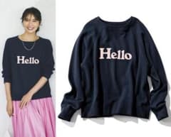 マディソンブルー HPS別注ピンクロゴ HELLOスウェット ネイビー 00 
