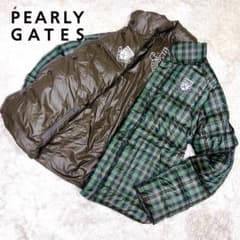 美品 パーリーゲイツ 1 4way ダウン ジャケット ベスト ワッペン 白黒 極美品】パーリーゲイツ ダウンジャケット リバーシブル ベスト 4way 1