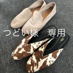 ZARA 39ハラコフラット・スエードフラットシューズ2足セットのサムネイル