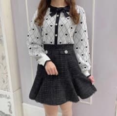 evelyn エブリン バレンタインハートニット アーガイルハートニット リボンのサムネイル