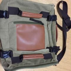 3way バッグ カーキ キャンパス ショルダー リュックのサムネイル