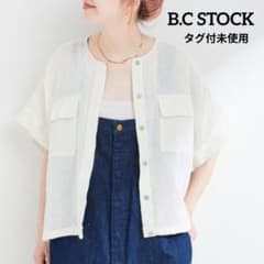 タグ付未使用◇リネンブレンドメッシュドルマンブルゾン ノーカラー 