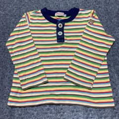 【美品】長袖Tシャツ　ミキハウス　90cm ボーダー柄　トップス　子供服のサムネイル