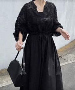 レース　ロングワンピース　黒のサムネイル