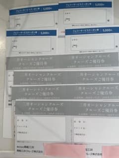 三井オーシャンクルーズ フェリーサービス券 5,000円×４枚、クルーズ優待のサムネイル