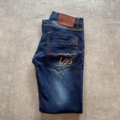 Lee スキニーデニム ヒゲダメージデニムパンツ 32インチ ボタンフライ 