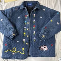 INS ERROR デニムジャケット キルティング 花柄 刺繍のサムネイル