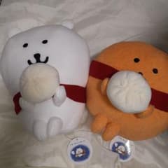 ナガノキャラクターズ　赤いマフラーのくま&もぐらコロッケBIGぬいぐるみ