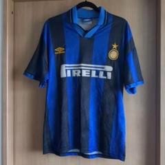 未使用　アンブロ　インテル　92/95 ユニフォーム　L イングランド製 UMBRO 92-93インテル ミラノ ユニフォーム L イングランド製