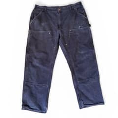 80’s USA製Carhartt ダブルニー 40x30黒 フェード 希少美品のサムネイル