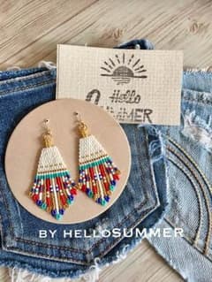 新作！！ byhelloSUMMER カラフルフリンジピアスのサムネイル