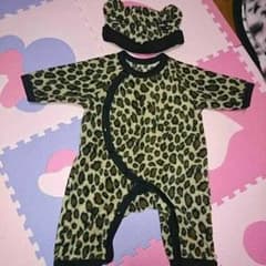 ヒョウ柄♡ロンパース 50～60のサムネイル