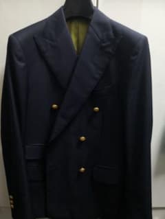 【美品】イタリア製生地 紺ブレ ダブルジャケットのサムネイル