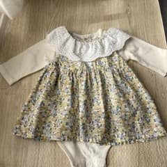 petit main 花柄 レース　ワンピース  ロンパースのサムネイル