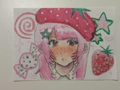 【原画】イラスト　いちごの女の子のサムネイル