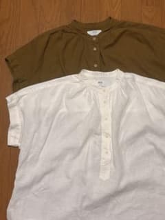 UNIQLO バンドカラーシャツ 半袖 2枚セットのサムネイル
