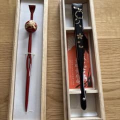 輪島塗簪と宮脇賣扇庵の祝儀扇のサムネイル
