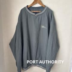 【ビッグサイズ】ポートオーソリティ 企業ロゴ Vネック ナイロンピステ 2XL